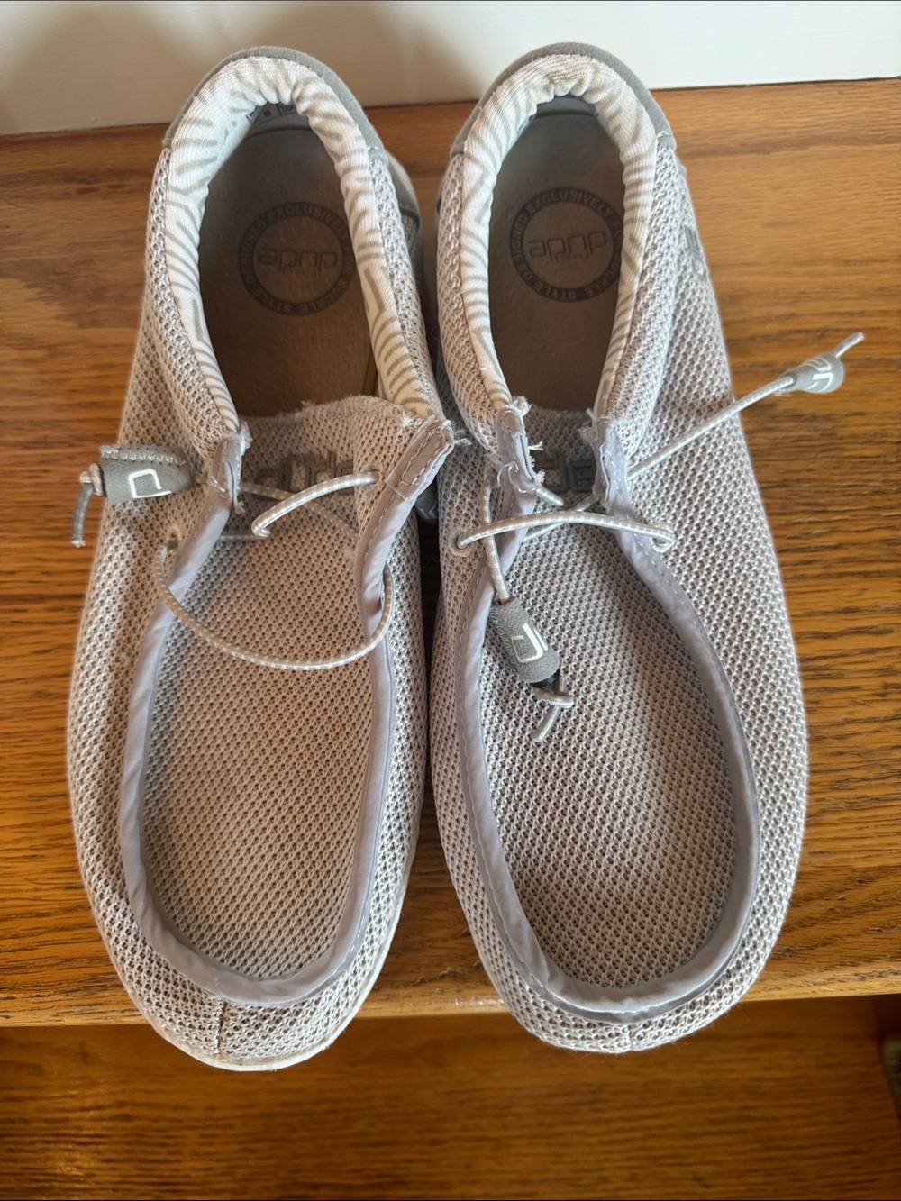 Hey Dude Men's Light Gray Mesh Boat Shoes